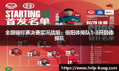 全国锦标赛决赛实况战报：信阳体操队1-3开封体操队